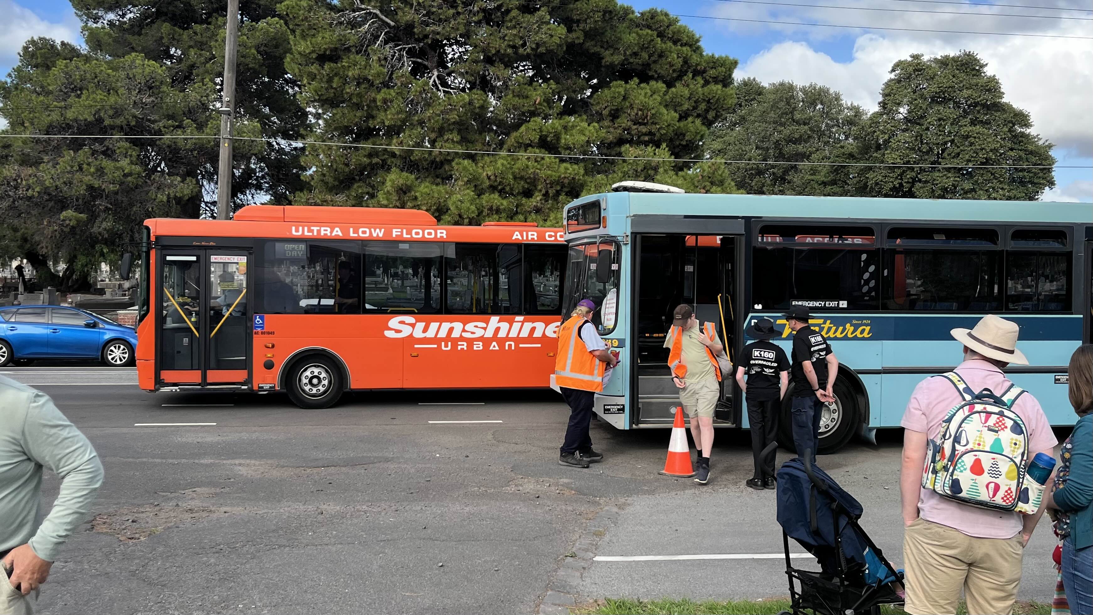 Ex-Ventura 339 and Ex-Ventura 558 on Champion Road, Newport